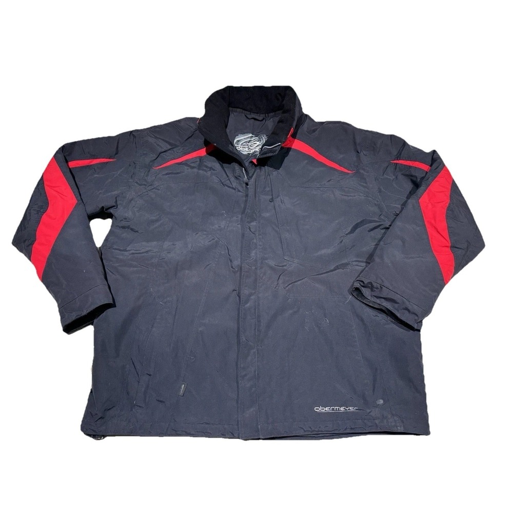 Obermeyer Jacket Men‎ 2xl Black foundation Ski  Full Zip Insulated No Hood